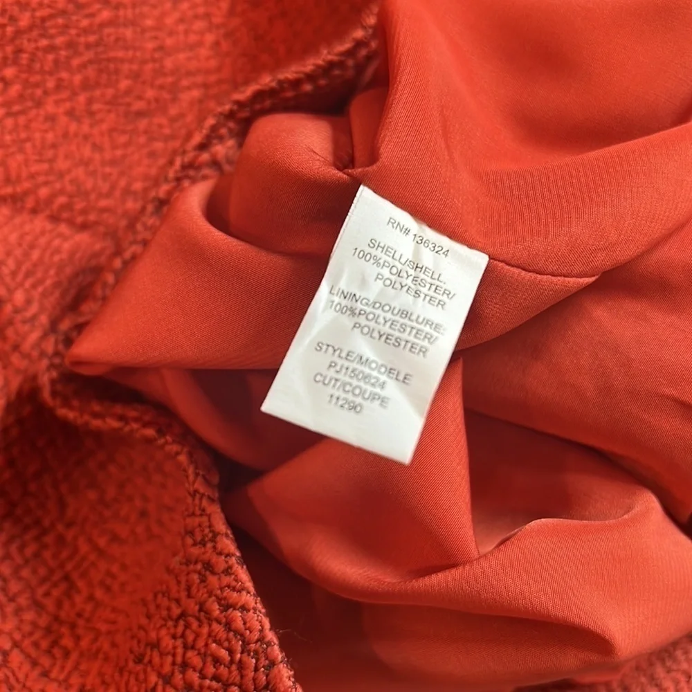 Halston Heritage One Shoulder Jacquard Mini Dress in Brick Size 2